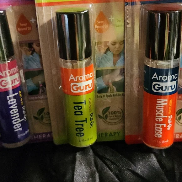 Aroma Guru 100% natural ready to use roll on oils tea tree lavender musc…